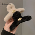 Retro small gold label stuffed medium size hair clip for less hair, shark clip half-tied hair clip, fall and winternew arrival hair clip for women