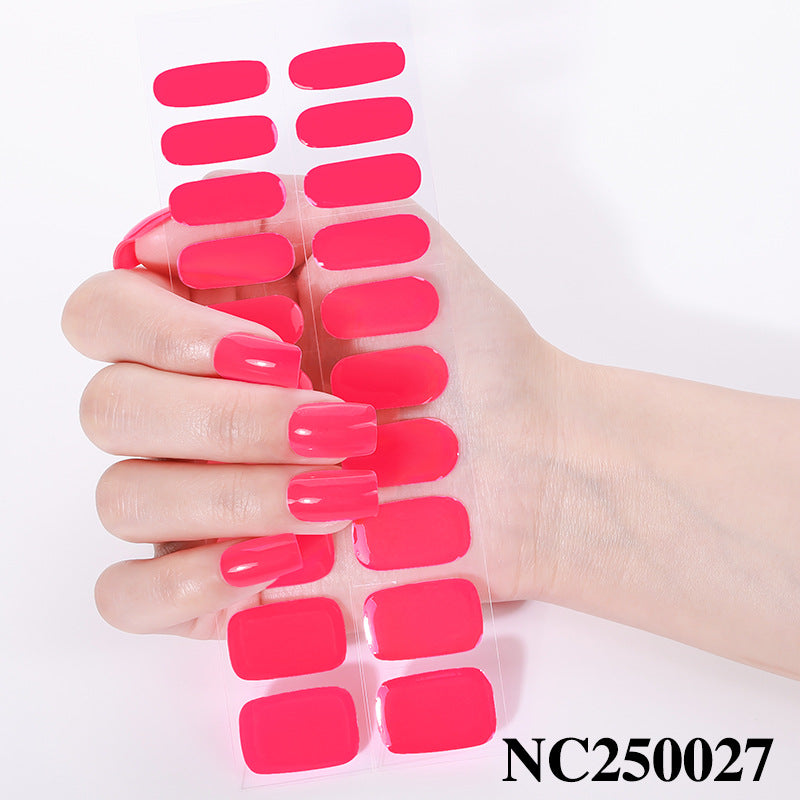 Zhengxiang custom gel nail stickers - waterproof, cross-border, european & american style, solid color nail art stickers, uv light curing, semi-cured nail stickers