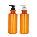 Cylindrical flat shoulder shampoo and shower gel pet plastic empty bottle push-type high-end personalized bottle
