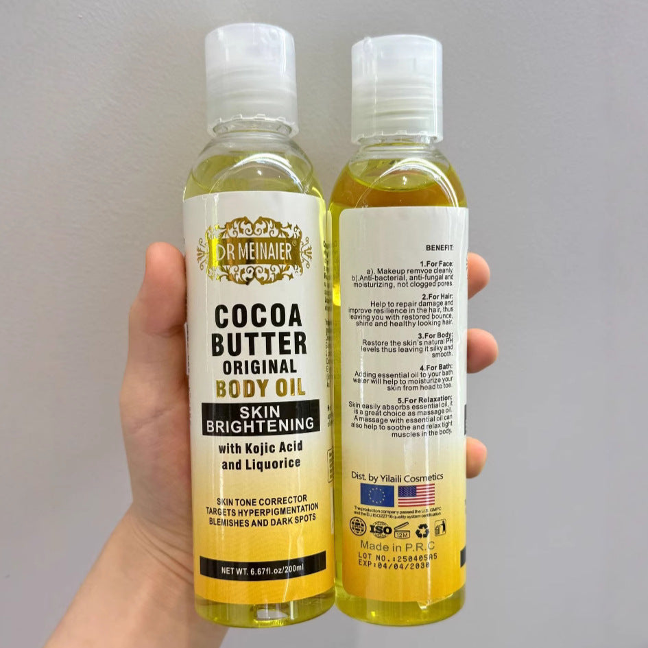 cocoa butter 200ml natural moisturizing botanical oil argan oil for face, body, hair, and massage - wholesale