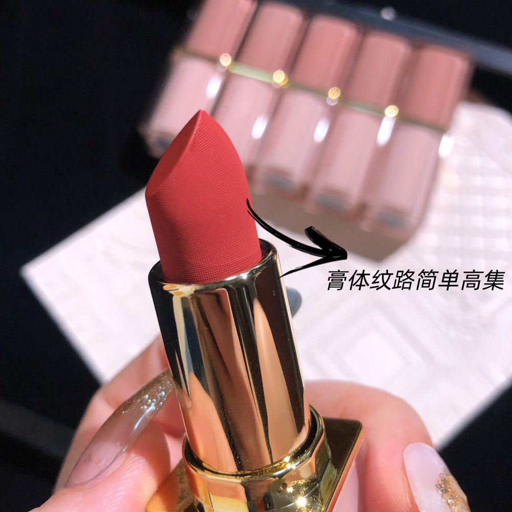 Herorange crystal square tube lipstick - women's velvet matte, smudge-proof, everyday nude, brightening lipstick
