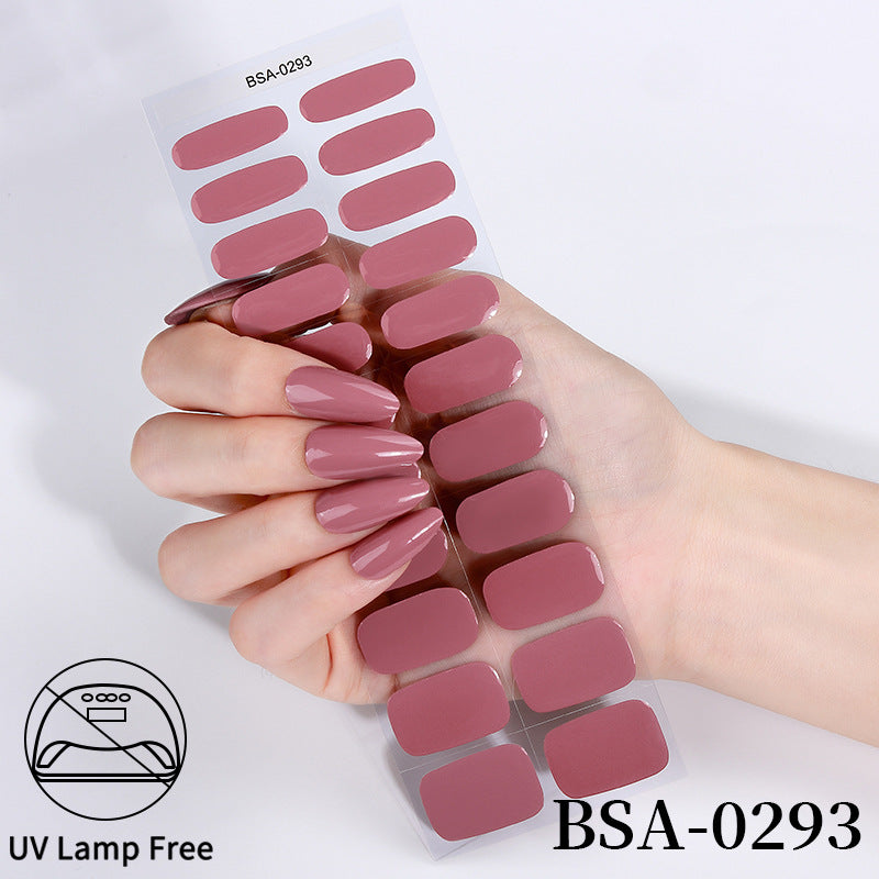 no-bake gel manicure stickers waterprooffashionpure color nail stickers no cure gel nail wraps