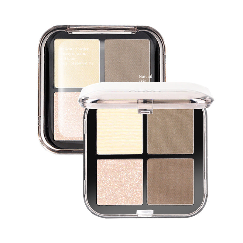 Novo makeup quad contour palette - highlight, shadow, nose shadow, all-in-one face brightening palette