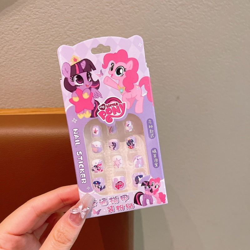 New arrivalkids manicure accessories kuromi wearable nails cute children melody nail stickers stereo pacha dog