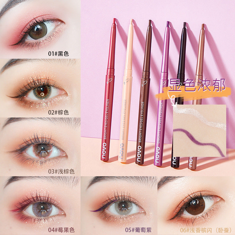 Novo's colorful eyeliner gel pen is extremely fine, waterproof, sweat-proof, non-smudge, and can be used to outline the lying silkworm pen