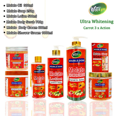 molato skincare series: shower gel, scrub, body lotion, essential oil, soap, brightening moisturizer - for export