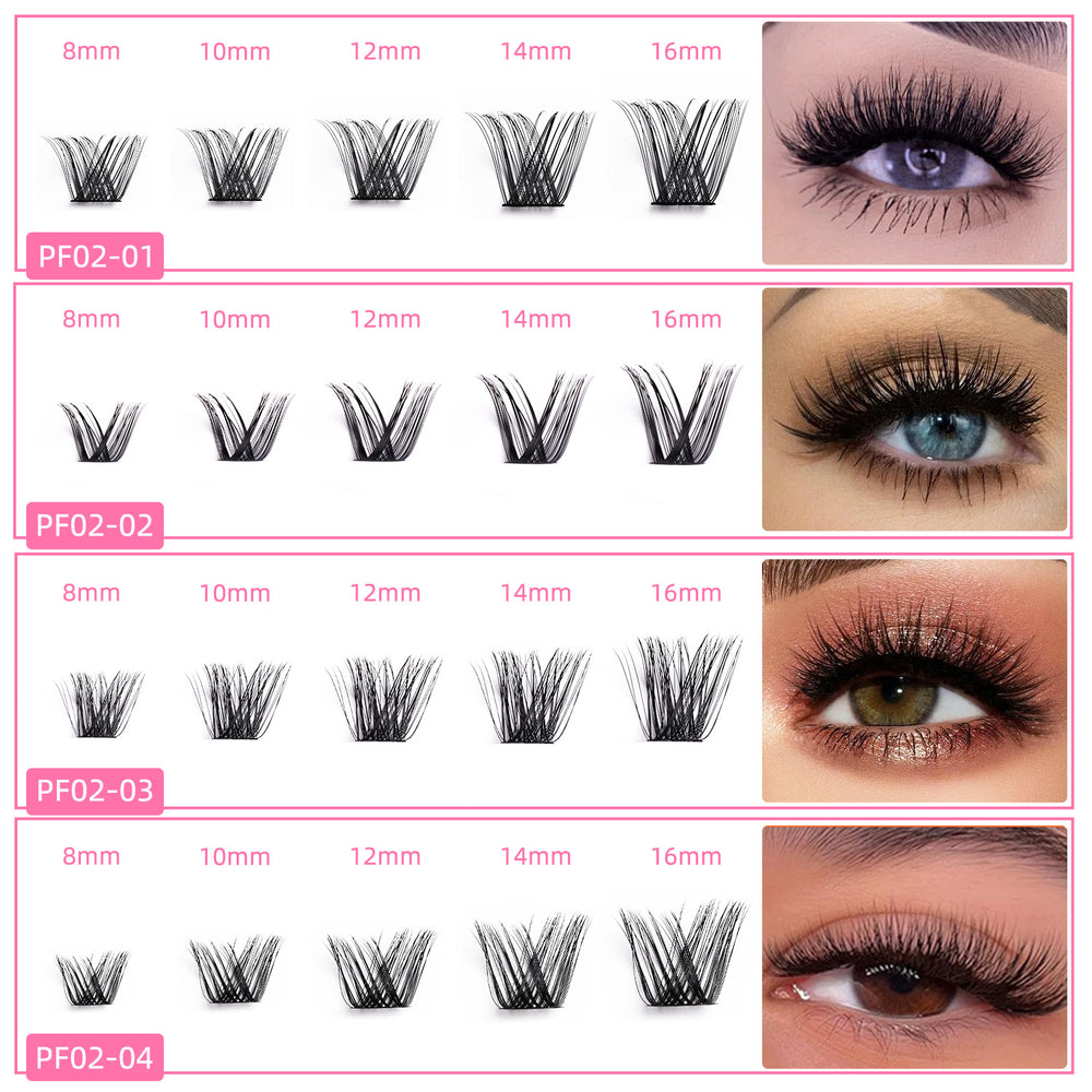 European and american segmented false eyelashes suit10 rows diy cluster grafted eyelashes large capacity mixed eyelashes