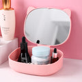 Cat ear storage makeup mirror plastic for home desktop foldable portable home cute travel all-in-one glass mirror