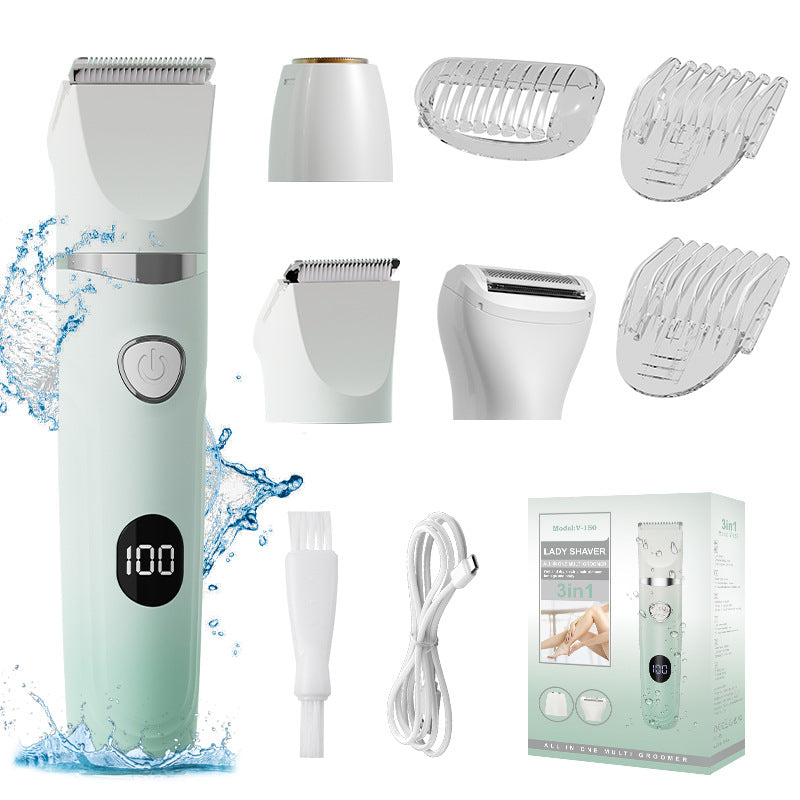 Double-headed epilator electric women's full body shaver for intimate area, underarms, home use, rechargeable, washable, private area trimmer