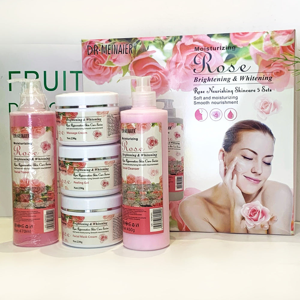 rose beauty salon skincare set - 5-piece massage skincare kit - wholesale for export