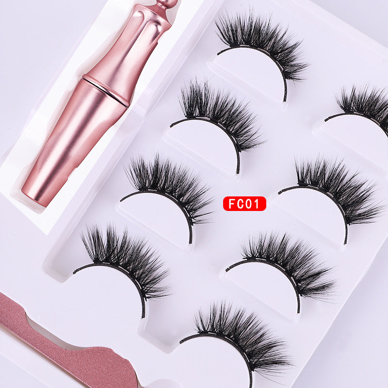 Magnetic false eyelash glue set - 4 pairs of dramatic magnetic eyelashes, glue-free, reusable, thick, european & american style false eyelashes