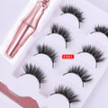 Magnetic false eyelash glue set - 4 pairs of dramatic magnetic eyelashes, glue-free, reusable, thick, european & american style false eyelashes