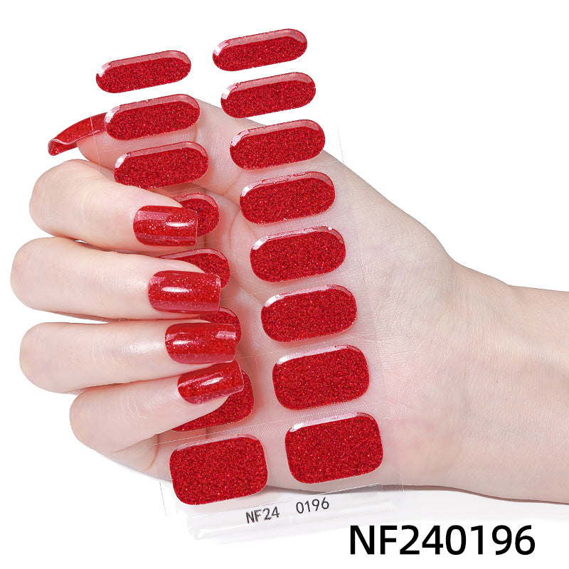 Zhengxiang personalized gel manicure stickers onion powder jumping color nail polish film korean uv photo lamp hardening semi-cured nail stickers
