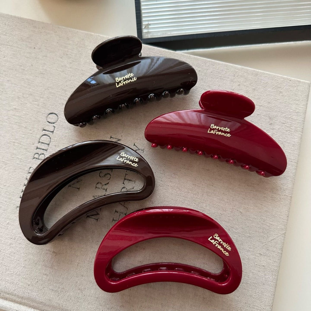 Classyretro red heart gripper medium hairpin frenchelegant gold label letter ponytail clip hairpin headwear
