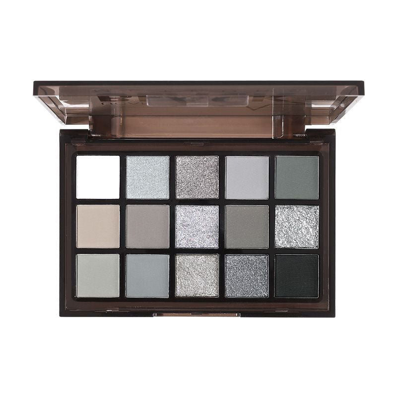 Capel 15-color dark knight eyeshadow palette - shimmer, matte, dark gray, deep shades - european & american smoky eye makeup