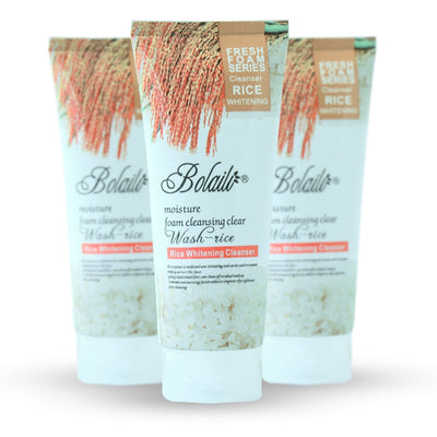 rice foam facial cleanser 200ml cleansing, moisturizing and pore shrinking facial cleanser export wholesale