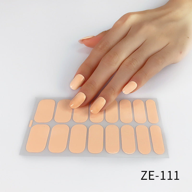 European and american new solid color nail art stickers, full cover nail polish film, designer logo stickers, candy iridescent sweet style