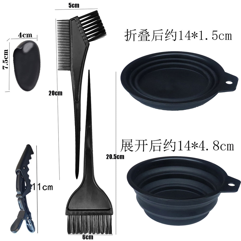 Manufacturer wholesale hair dyeing tools 6-piece set hair dyeing bowl baking oil comb comb brush hairdressing supplies dyeing and perming