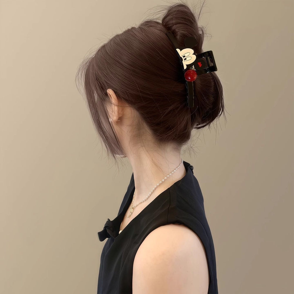 Korean style cute cartoon bow hair clip - large, high-end, versatile hair accessory for women's updos and ponytails