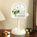 Cosmetic mirror dormitory desktop rotatable home with base square princess mirror portable plastic storage for home mirror