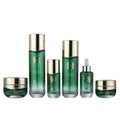 Ready-to-ship skincare sample glass bottles: 120ml spray, 100ml lotion, 40ml serum, 50g eye cream/balm set