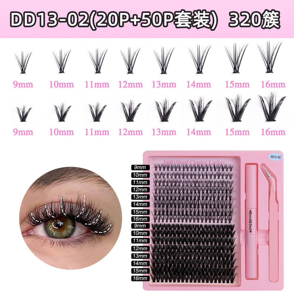 Premium segmented lash kit - 280 clusters, diy self-application, 30d/40d european & american style, voluminous fan lashes with adhesive
