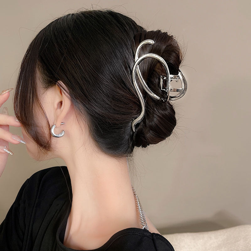 Irregular metal line gripper women's hair clip new arrivaleasiest for match trendy headwear classy back shark clip hair accessories