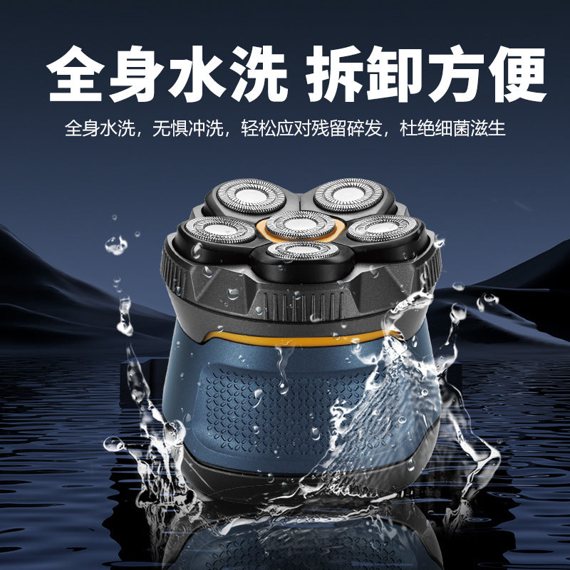 Water washable razor bald hair clipper 6d magnetic blade electric shaver high power bald handy gadget
