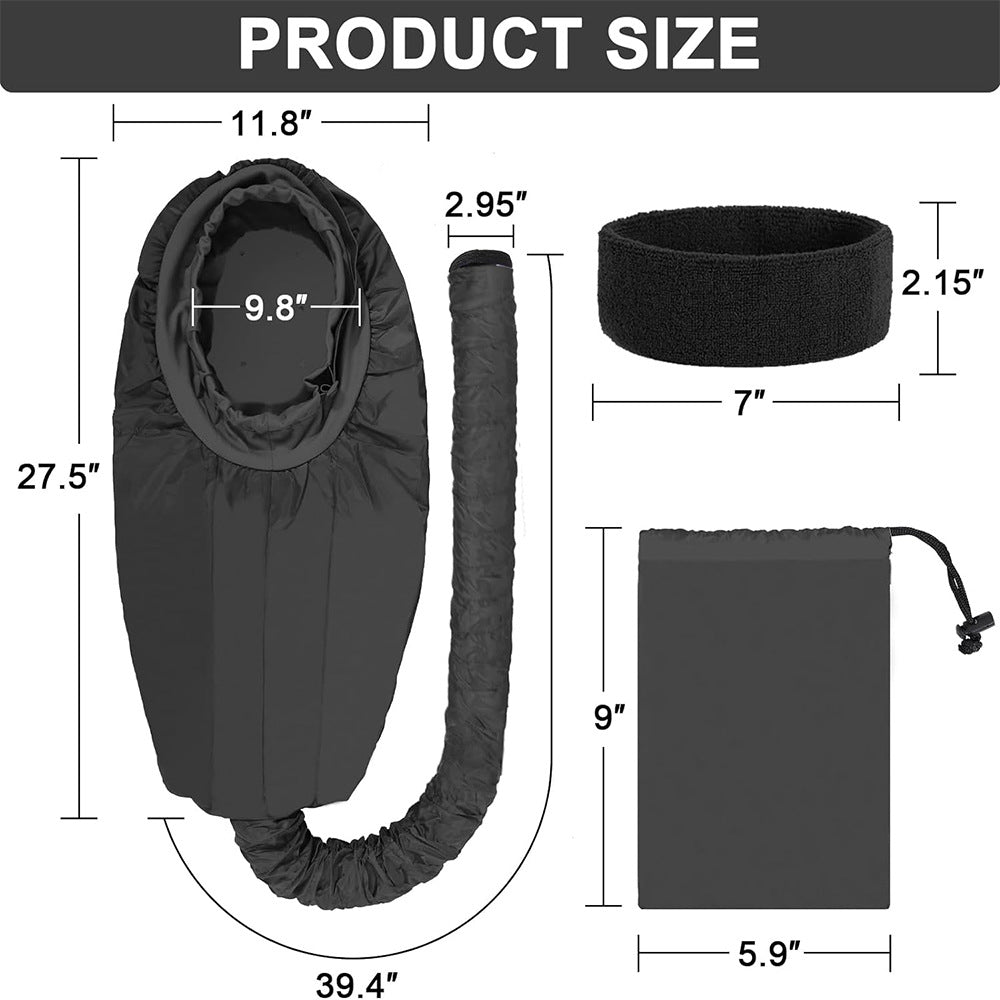 Portable hair drying cap - extra long blow dryer diffuser - hair drying aid - hair styling speed dry cap - extended length