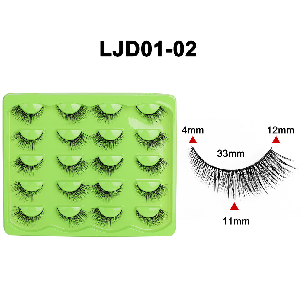 fox style false eyelashes glue style 10 pairs of fashion thick oblique flying stage makeup hard stem false eyelashes one piece