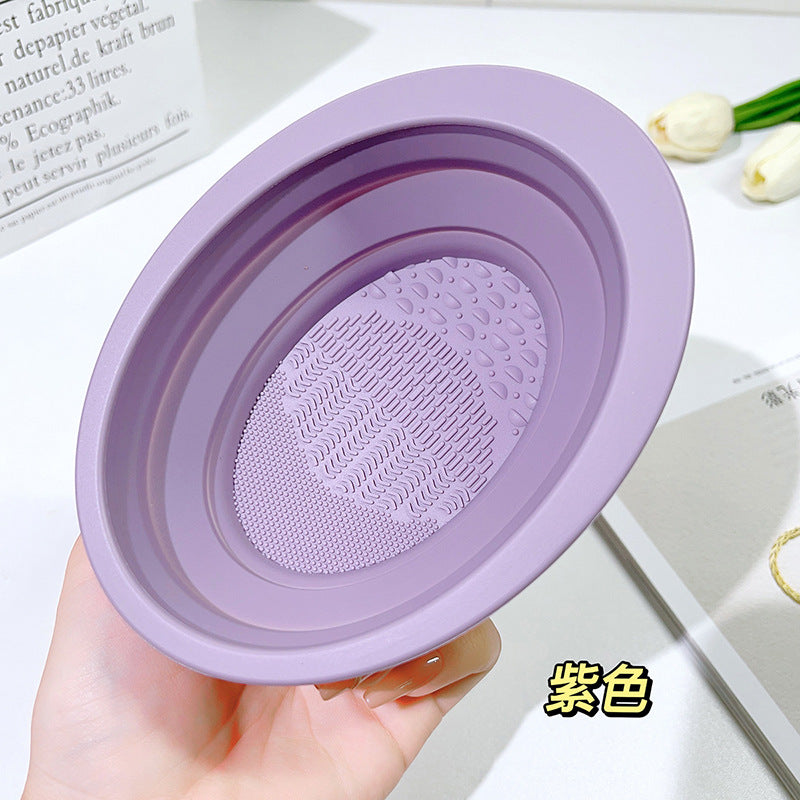 Jonbos makeup brush cleaner - cleans brushes, puffs, and beauty blenders - collapsible silicone washing bowl