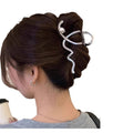 K-style cross wave pearl hairpin casualfashioneasiest for match back of head hair shark clip elegant gripper wholesale