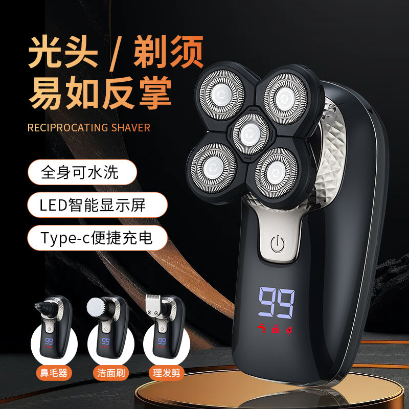 Electric head shaver - the ultimate bald head shaving tool. professional-grade electric head shaver with 7-blade head and self-charging function