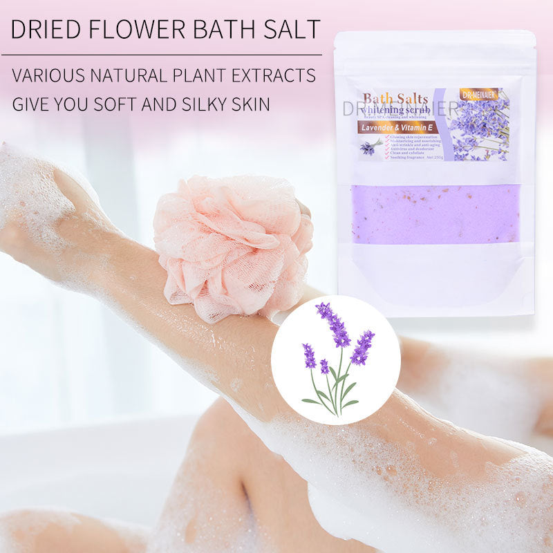 petal aromatherapy sea salt body scrub bath salt 250g bath exfoliation cleansing and smoothing foreign trade wholesale