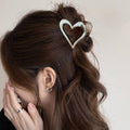 Half-tied hair cut out metal medium-sized gripper for women's high ponytail exquisite back hairpin classy elegant shark clip