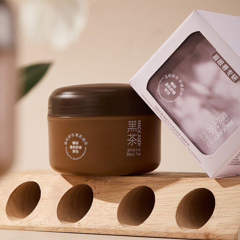 Marco andy black tea gentle makeup remover balm for women's eyes, lips and face 3-in-1 deep cleansing, soothing and non-irritating 100g