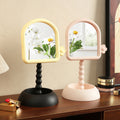 Cosmetic mirror dormitory desktop rotatable home with base square princess mirror portable plastic storage for home mirror