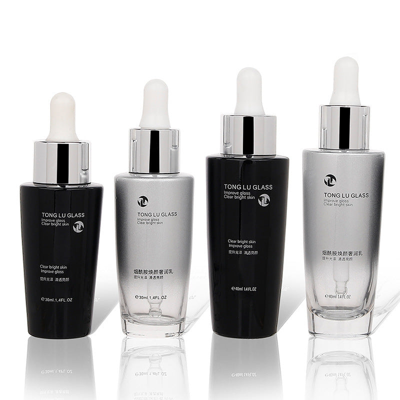 New cosmetic packaging glass bottle essence glass bottle 30ml plastic tip dropper glass bottle manufacturer wholesale