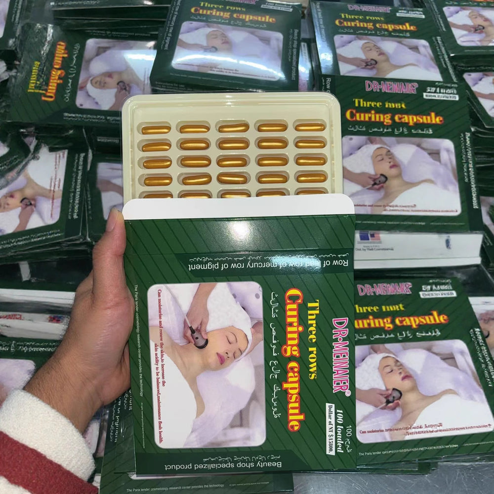 aloe vera three-row maintenance capsules for facial cleansing and melanin reduction, wholesale foreign trade