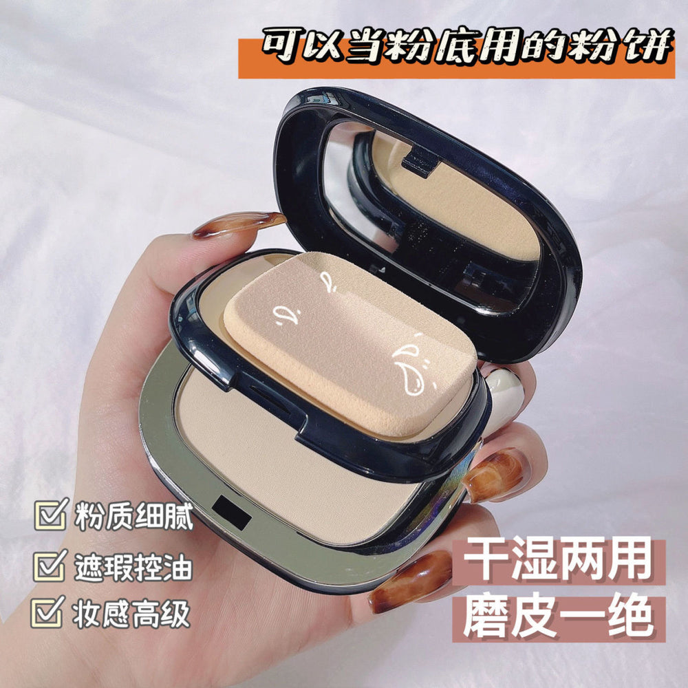 Alobon lightweight flawless double layer powder - concealer, oil control, long-lasting, waterproof, wet & dry foundation for women