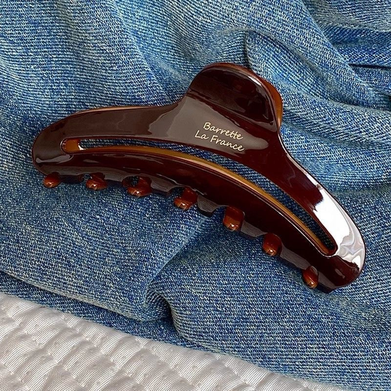 Frenchretrocut out clip large imitation acetic acid hair clip fashion back head hair shark clip hairpin headwear