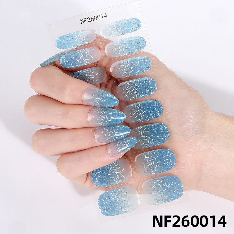 Zhengxiang fashion gel manicure stickers waterproof semi-cured gel nail stickers smudged ice uv gel nail
