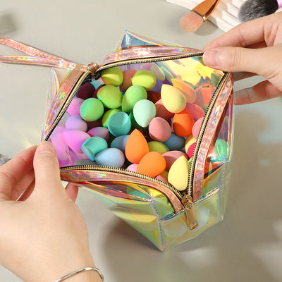 Beauty egg suit laser storage bag beauty egg powder puff dry and wet dual use colorful makeup egg sponge single combination