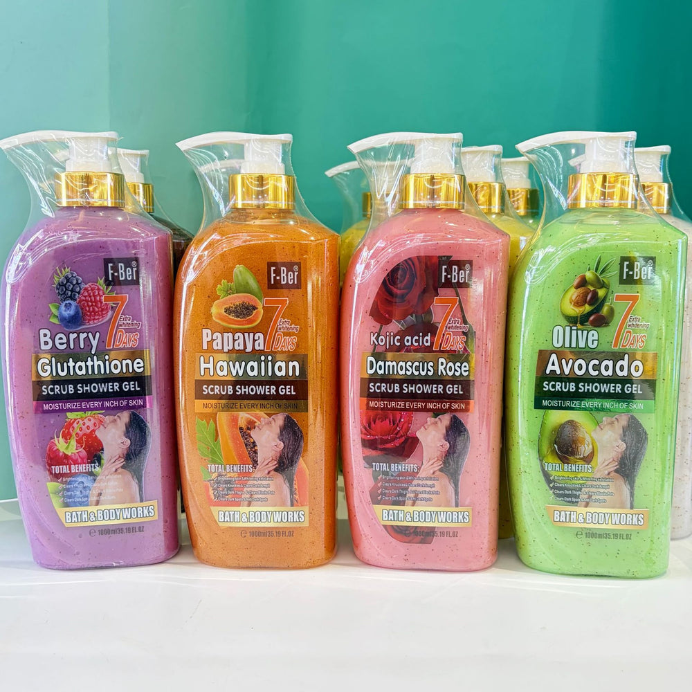 english 7-day renewal exfoliating body wash - gentle exfoliation, cleansing rice & coconut shower gel 1000ml