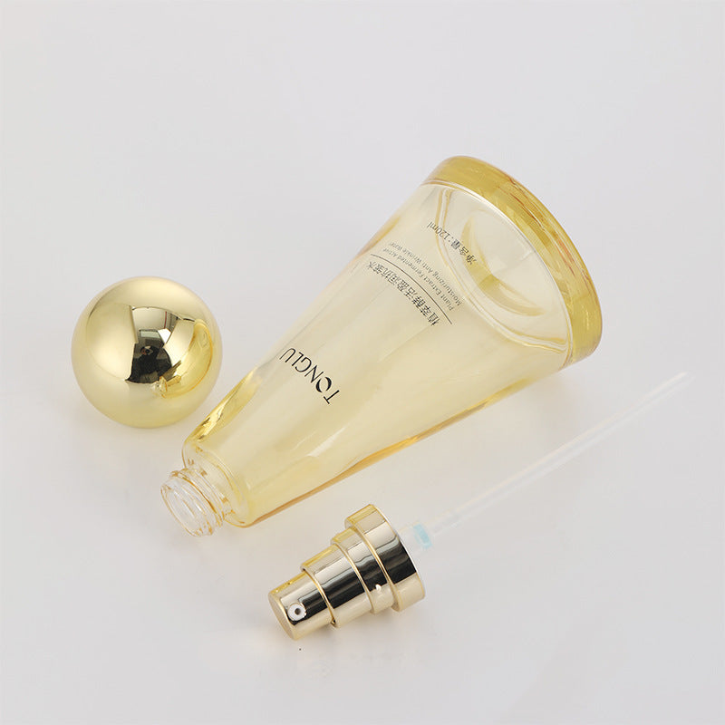 New round cap transparent glass bottle - serum & skincare set: lotion, essence, and serum bottles for skincare packaging