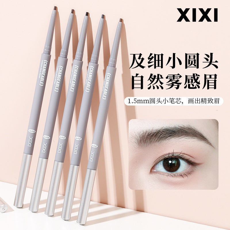 Xixi stereo outline mist eyebrow pencil extremely fine nature wild eyebrow roots clear waterproof non-smudge double-ended eyebrow pencil