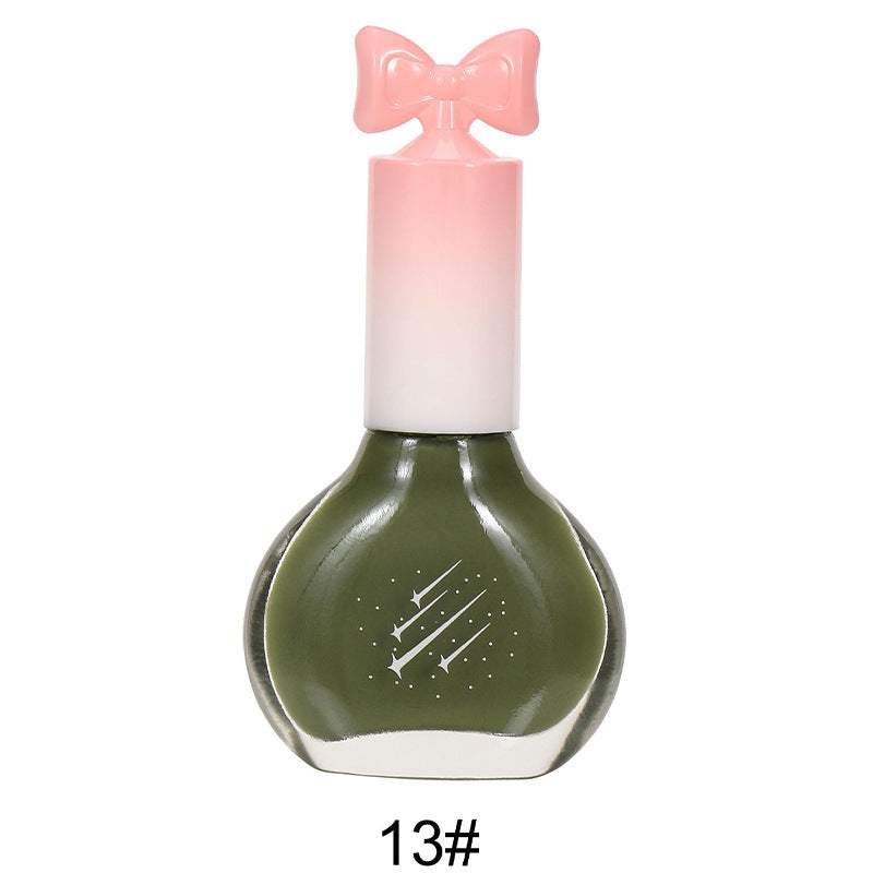 Nail polish, no baking, quick drying, non-tearable, nude color, sequined bottom oil, wine red cherry oily nail polish, wholesale
