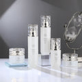 New cosmetic glass bottle set packaging: 120ml lotion/essential oil glass bottles & 30g cream/emulsion sample vials