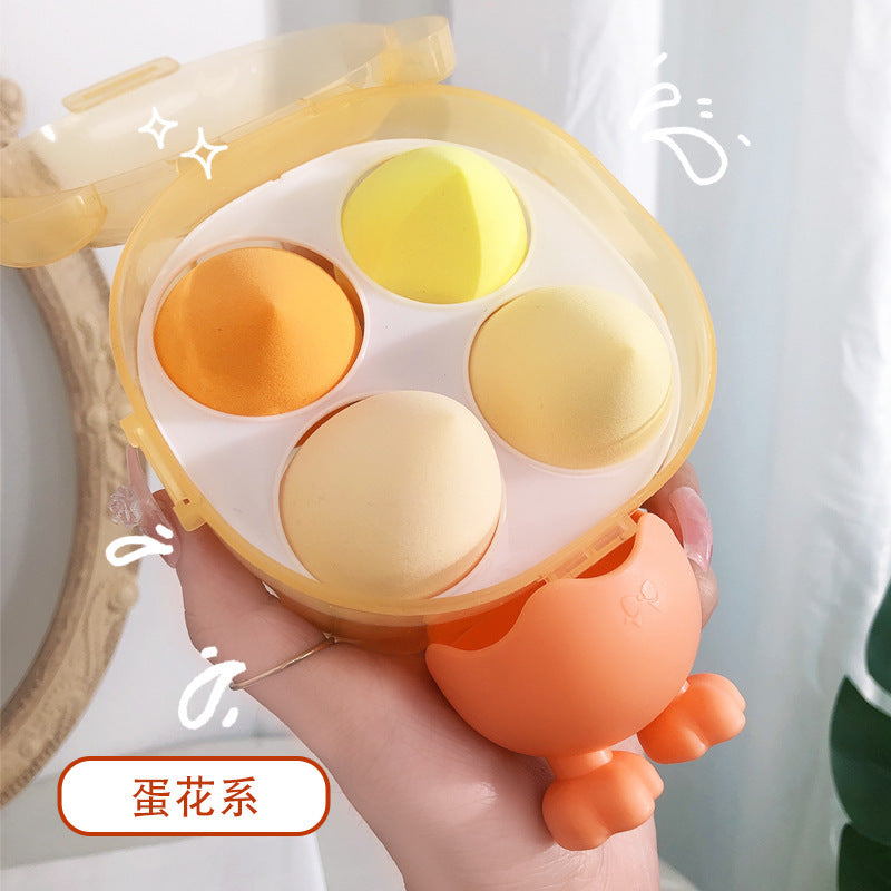 Jiaoposi bear storage box beauty egg liquid foundation special dry and wet use soft non-eating powder makeup powder puff