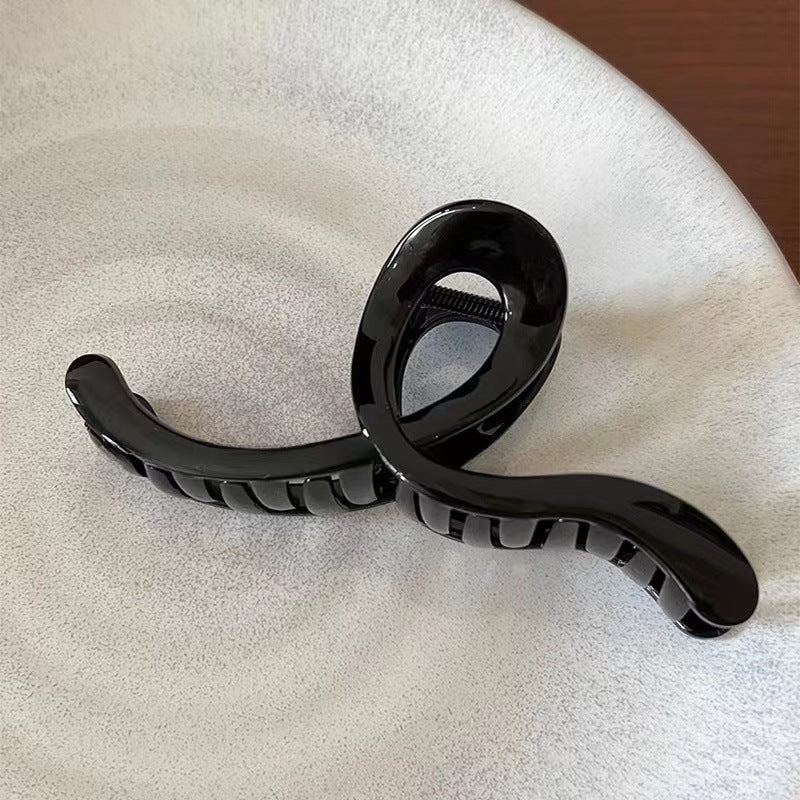 Sense of design geometric lines back of head hair clip large shark clip female frosted easiest for matchelegant hair clip headwear